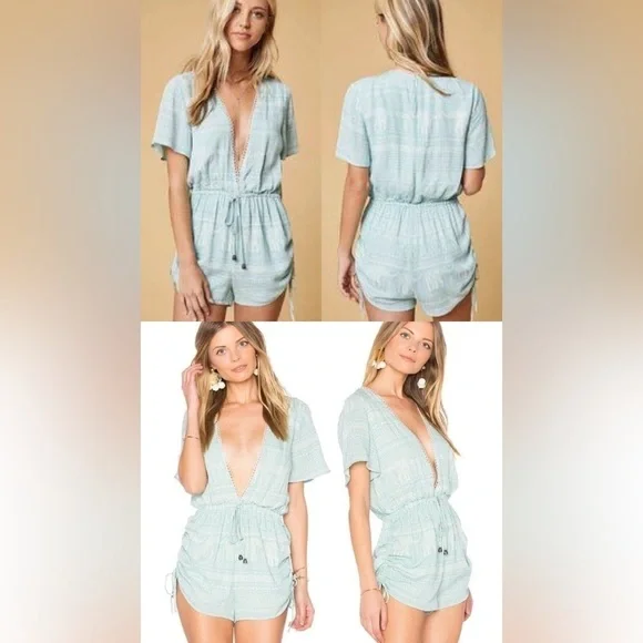 NWT MINKPINK Low V Cut Romper Zipper Back Elephant Pattern - Picture 14 of 14